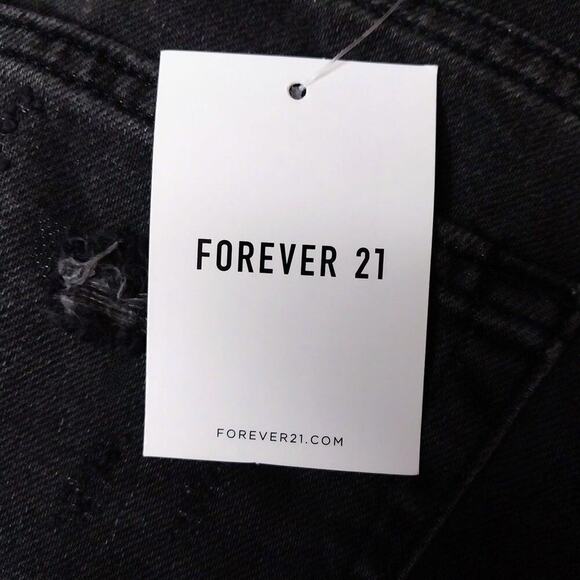 Forever 21 Mens NWT Jeans Size 36 Black Button Fly Distressed Casual - Picture 3 of 13